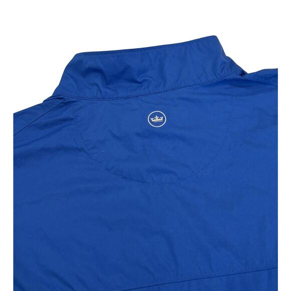 Peter Millar Pullover Windbreaker Mens Size XL Blue SMU Mustangs Logo 1/2 Zip - Picture 3 of 8